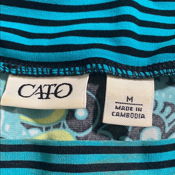 Cato’s Floral Teal and Yellow Dress Size Medium - Picture 7 of 7